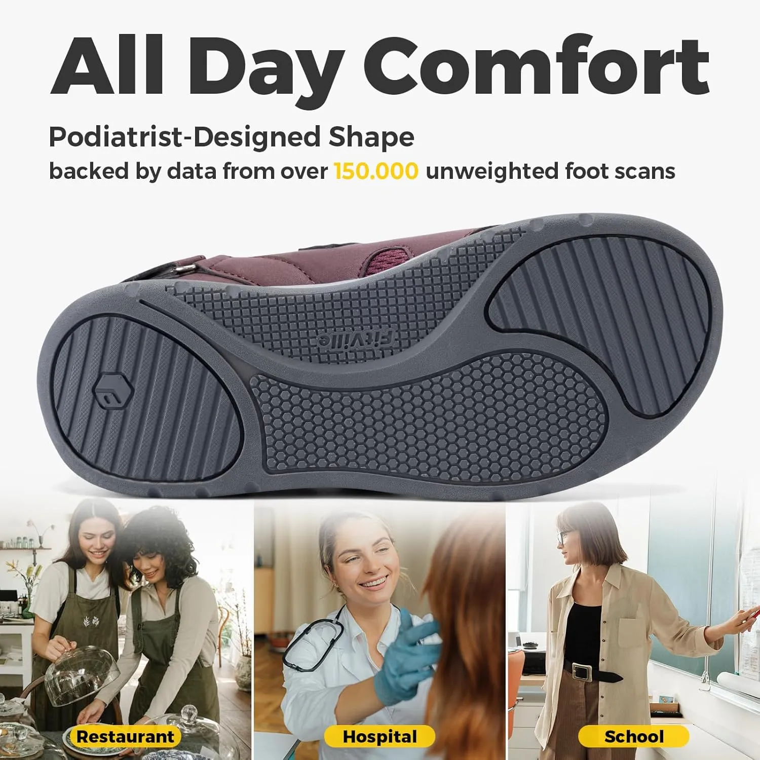 FitVille Women's Diabetic Shoes Extra Wide Women's Sandals Extra Wide with Adjustable Closure Diabetic Walking Shoes Plantar Fasciitis Arch Support for Swollen Feet
