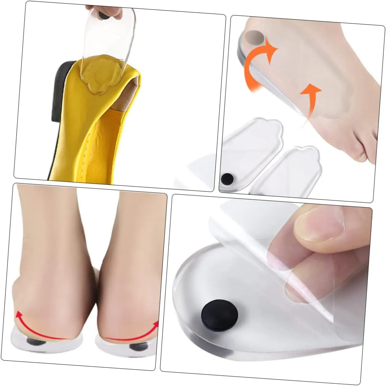 Flat Foot Pad Shoe Cushions Half Heel Insoles Foot Support Soft Comfortable Washable