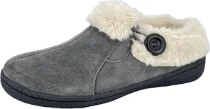 Flat-rate discount Outdoor Slip-On Grey Clogs Lined Clarks Warm Fur Indoor Wool Trusted Mule and Plush Slipper