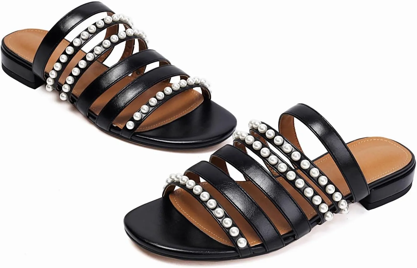 Flat Sandals for Women Summer Comfortable Bridal Slippers Pearl Sandals