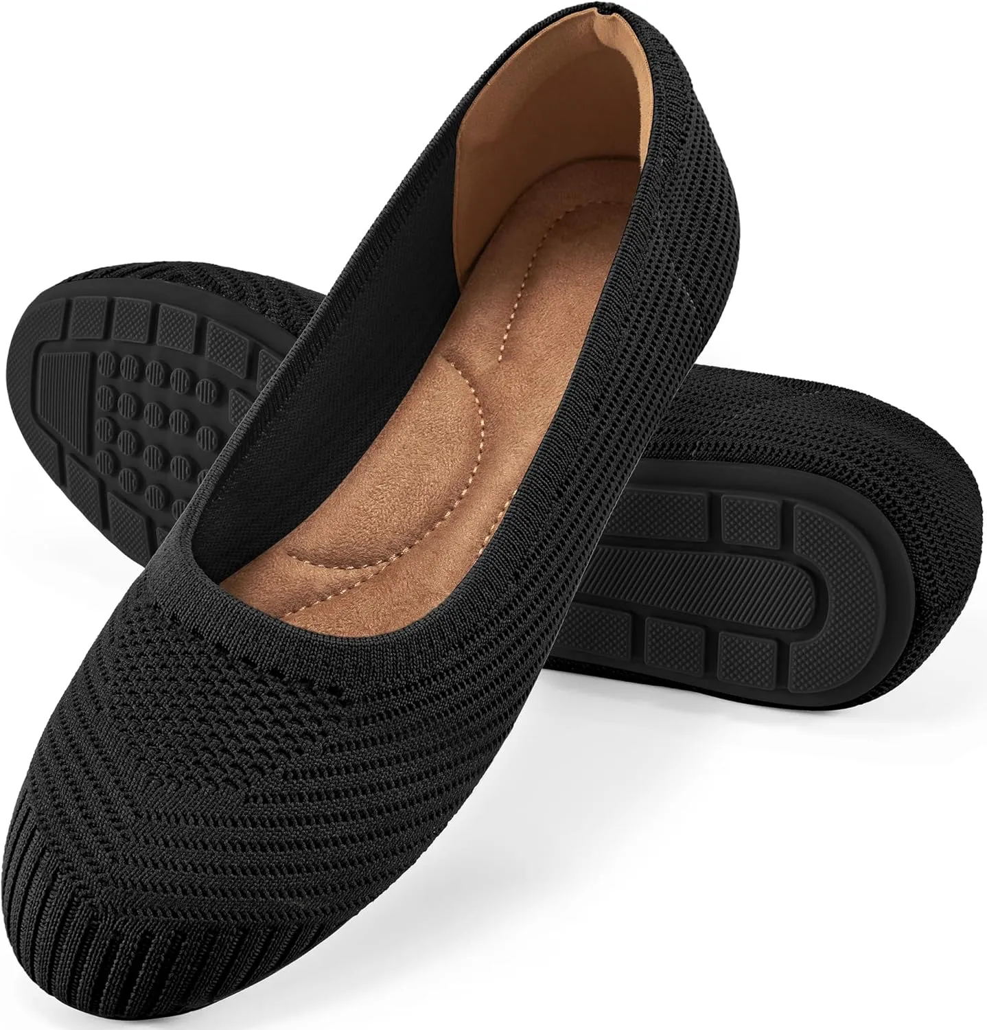 Flats for Women Ballets Shoes: Comfortable Knitted Dressy Work Flats - Ladies Wedding Flat Casual Shoes