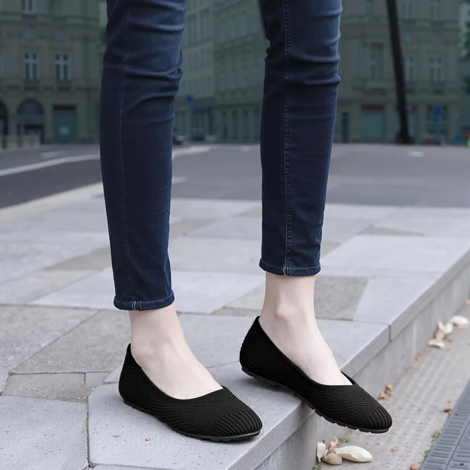 Flats for Women Ballets Shoes: Comfortable Knitted Dressy Work Flats - Ladies Wedding Flat Casual Shoes