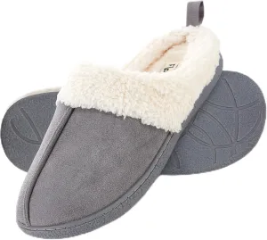 Floopi House Slippers for Women, Fur Lined Clog Womens Slippers Cozy Memory Foam with Indoor & Outdoor Anti Skid Sole