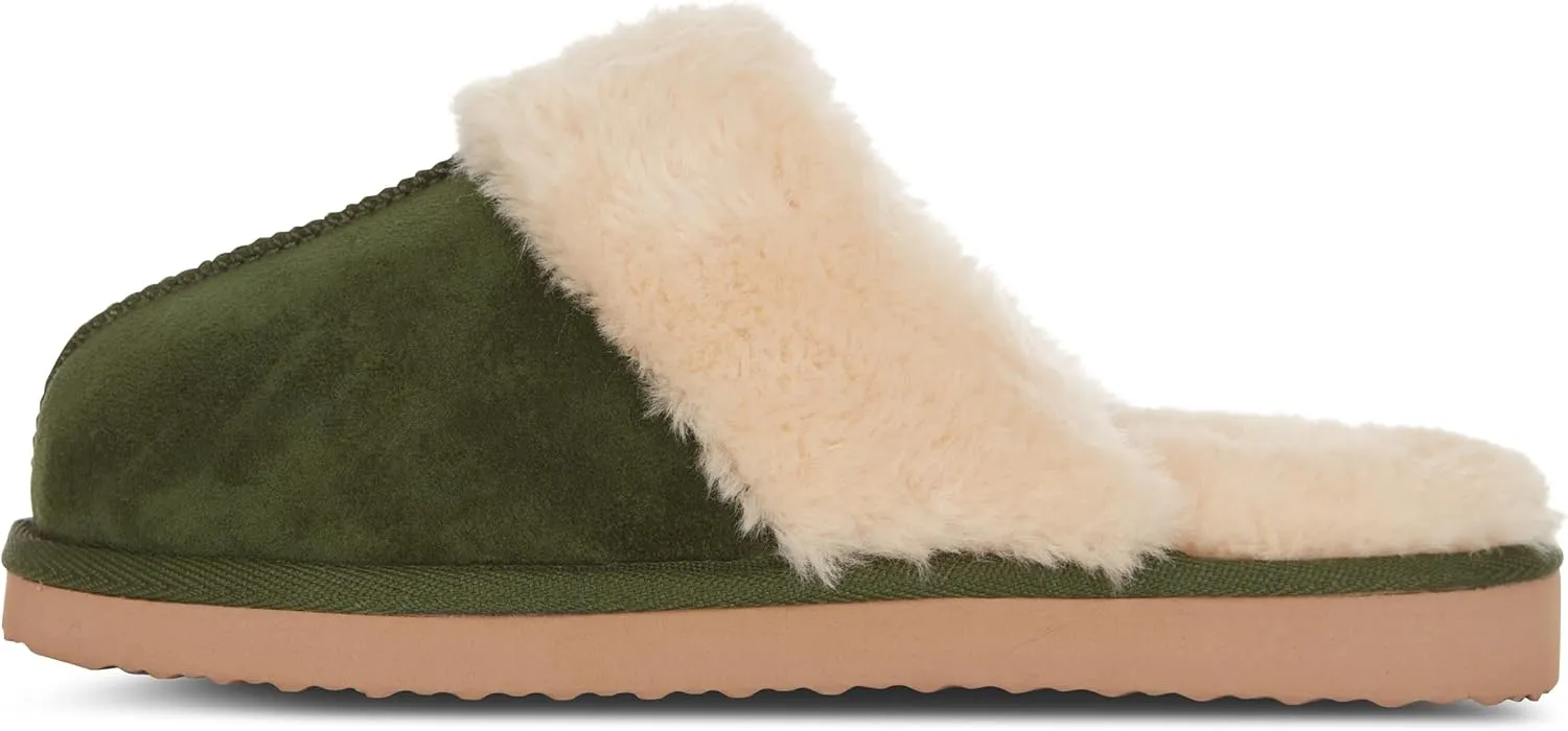 Floopi House Slippers for Women, Vegan Leather EVA Scuff Womens Slippers Cozy Memory Foam with Indoor & Outdoor Anti Skid Sole