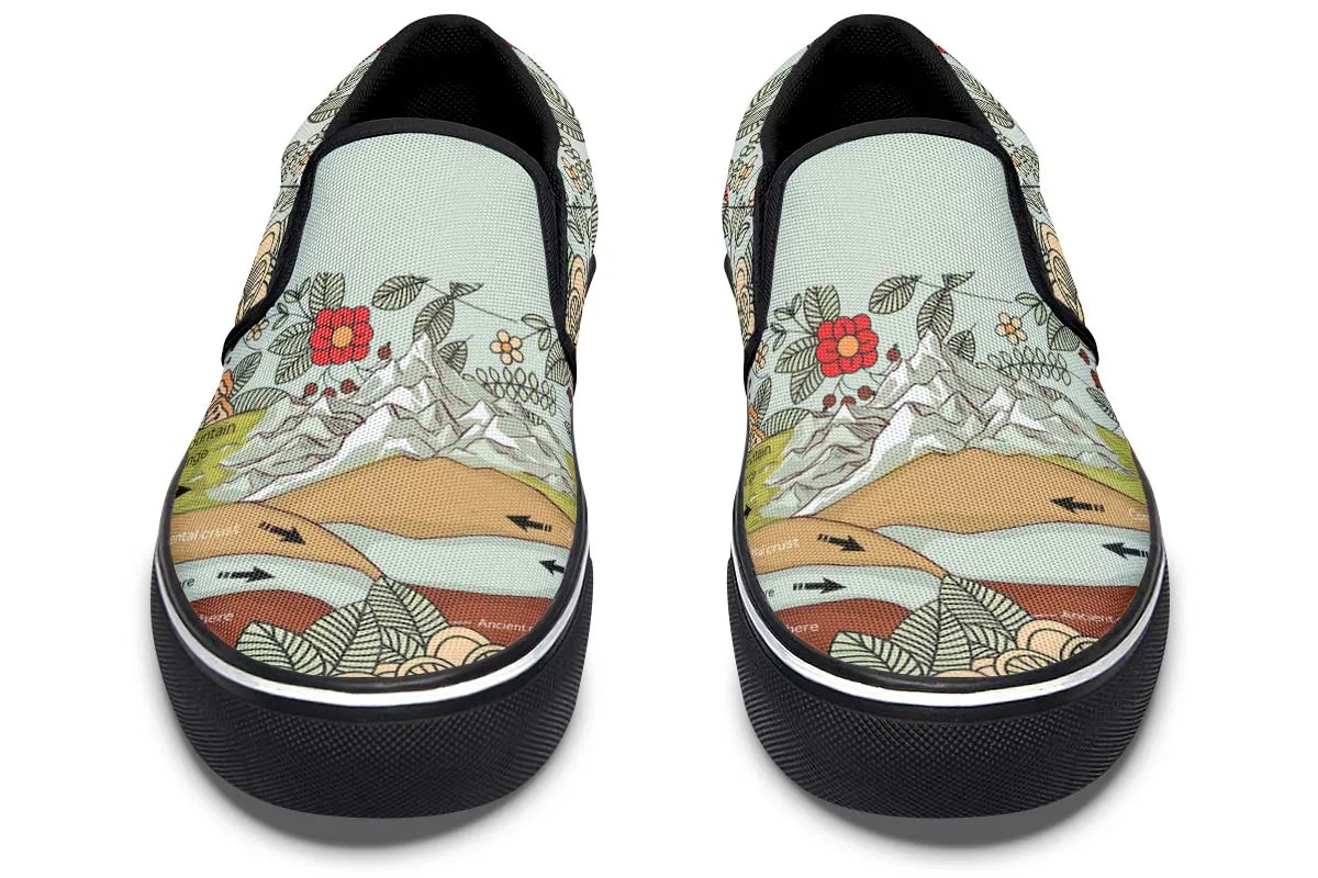 Floral Mountain Range Slip-On Shoes
