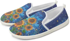 Flower Pattern Flat Mesh Shoes | Slip-Resistant Work Shoes & Tennis Shoes | Comfortable & Stylish Shoes for Women