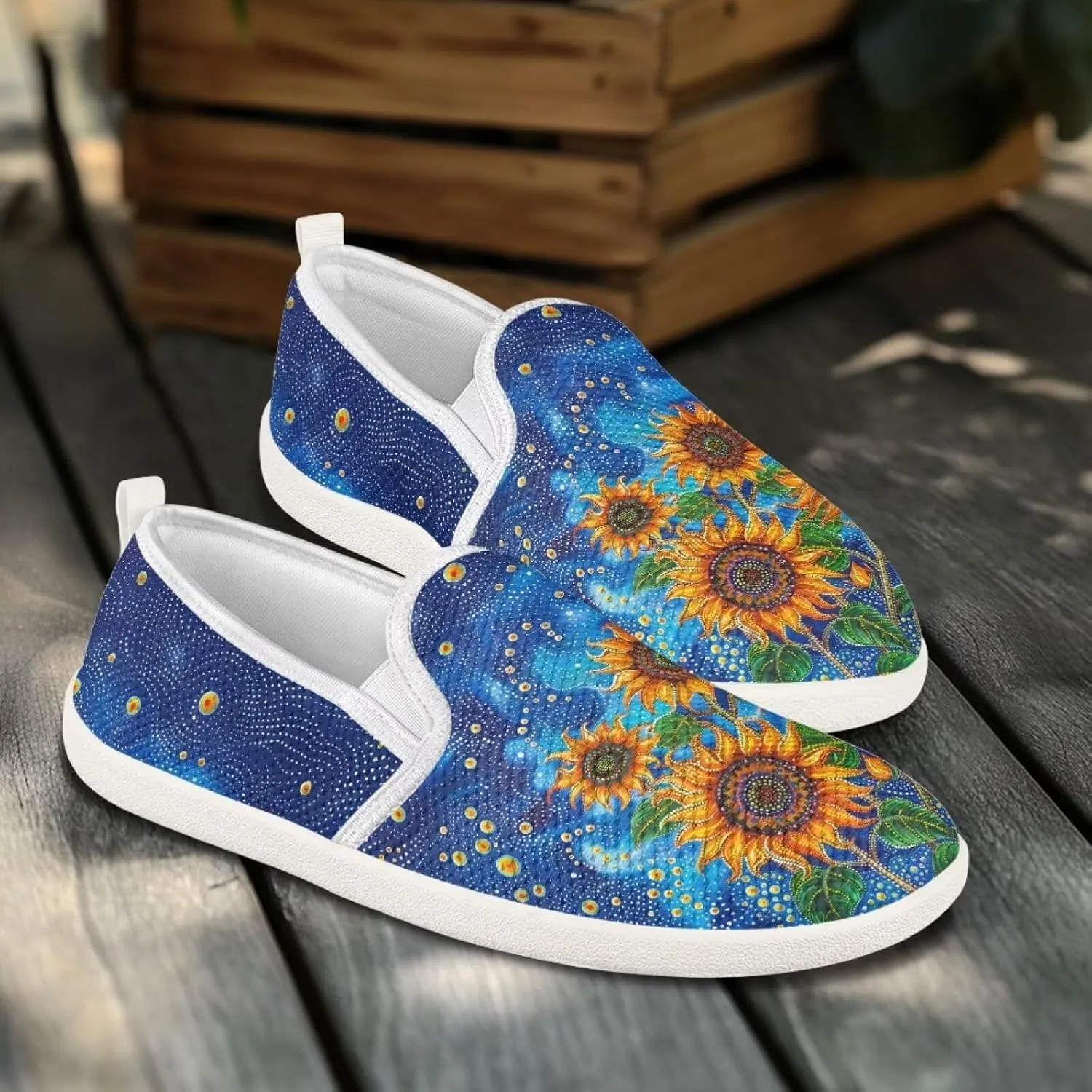 Flower Pattern Flat Mesh Shoes | Slip-Resistant Work Shoes & Tennis Shoes | Comfortable & Stylish Shoes for Women
