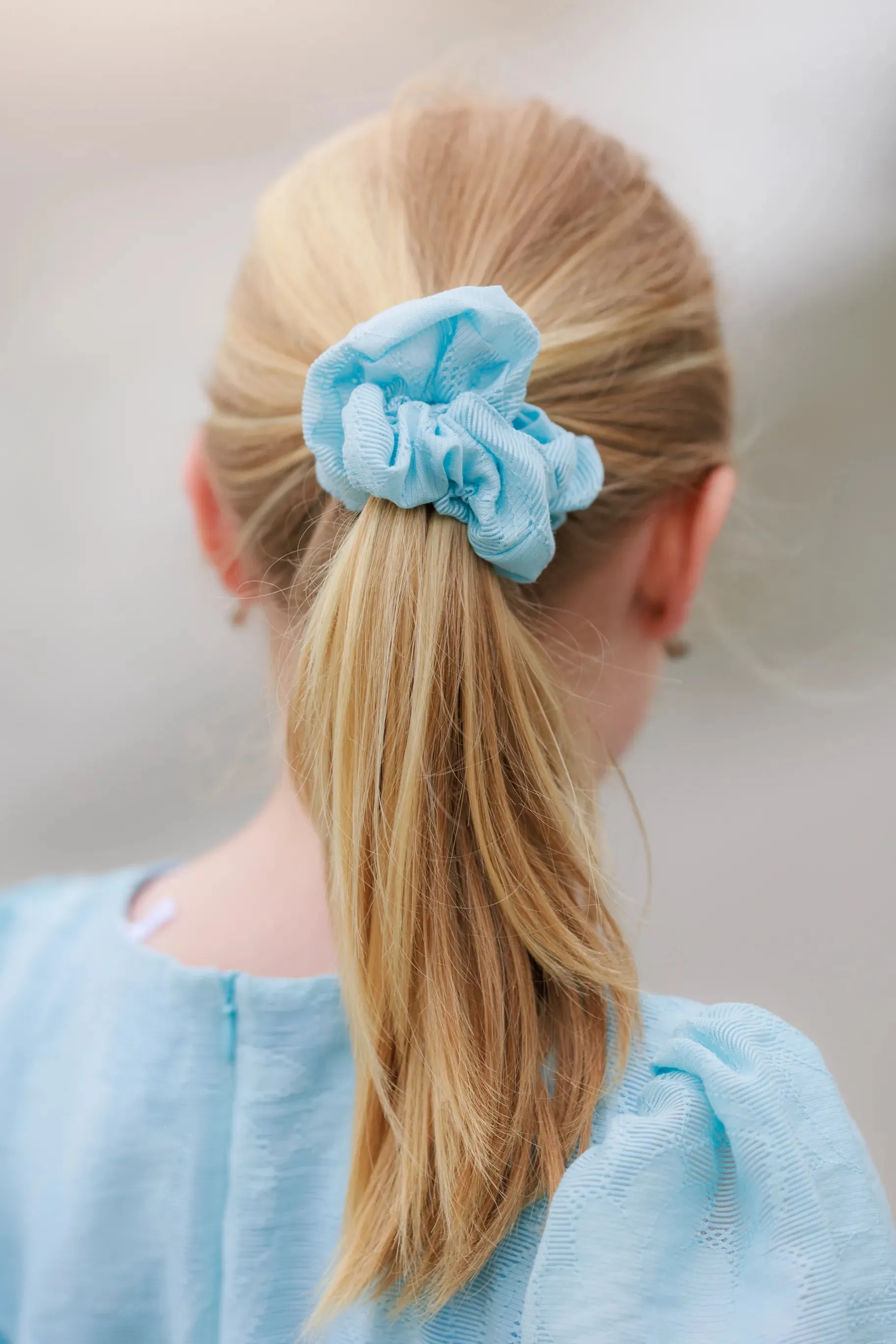 Flower Scrunchie 2pk - Airy Blue