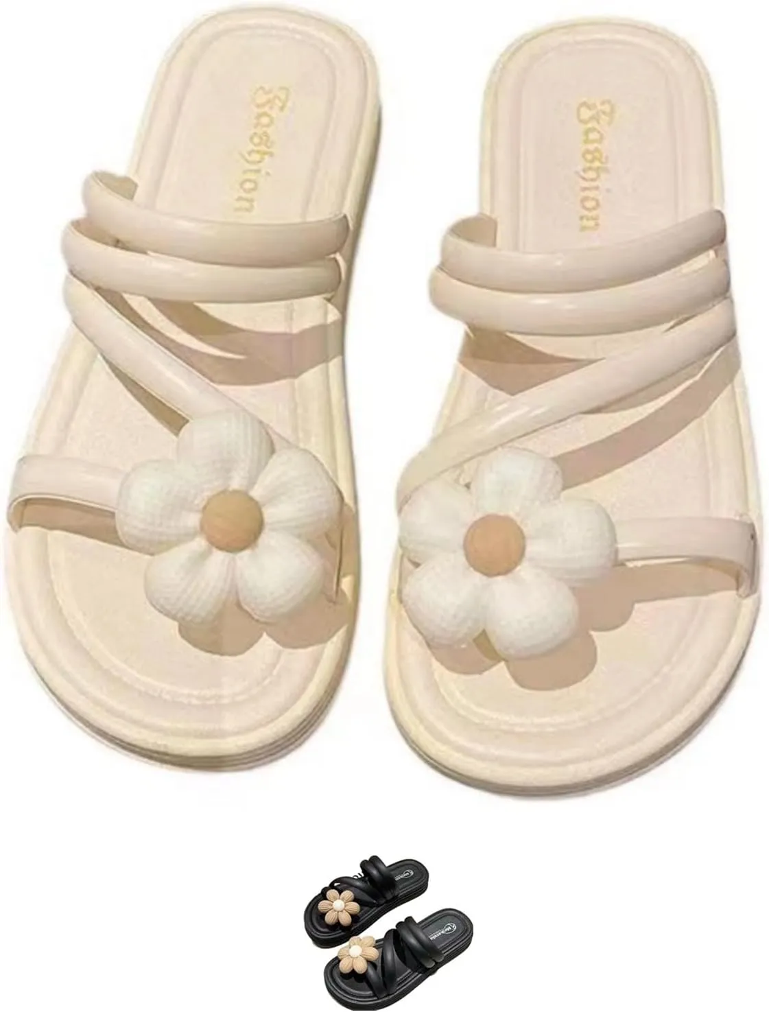 Flower Slippers for Women Soft House Slippers with Slip-on Indoor Outdoor Slippers Creative Gifts wearing beach for lovely gifts