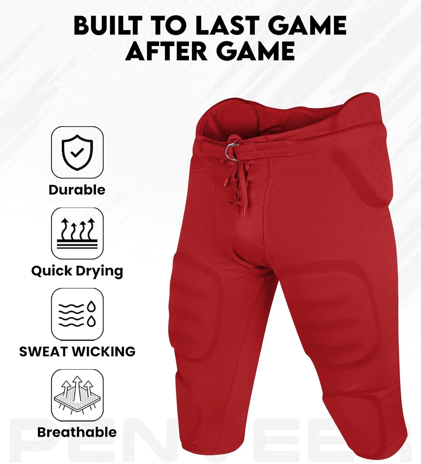 Football Pants Adults - Safety Integrated Comfortable Football Practice Pants for Men