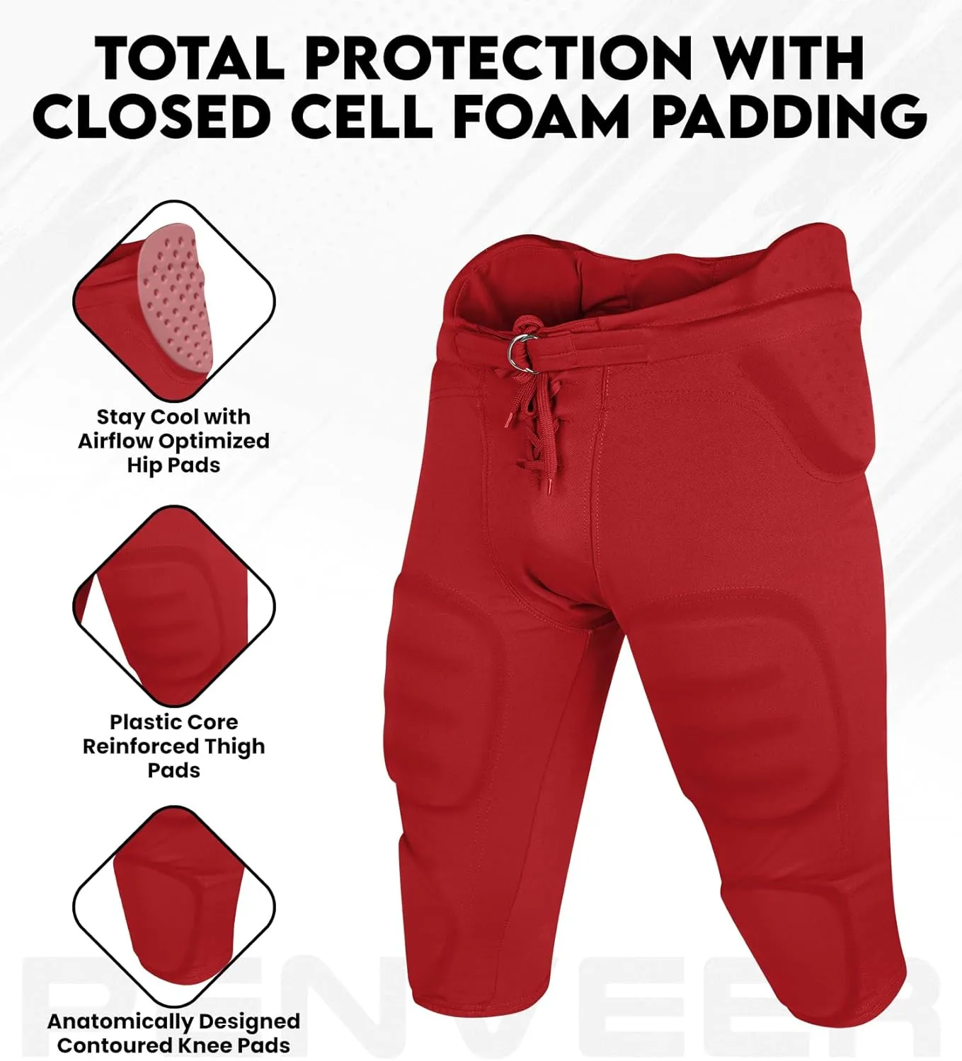 Football Pants Adults - Safety Integrated Comfortable Football Practice Pants for Men