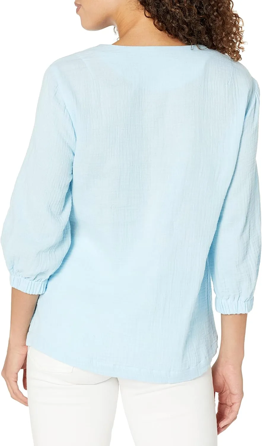 Foxcroft Women's Evie 3/4 Sleeve Gauze Blouse