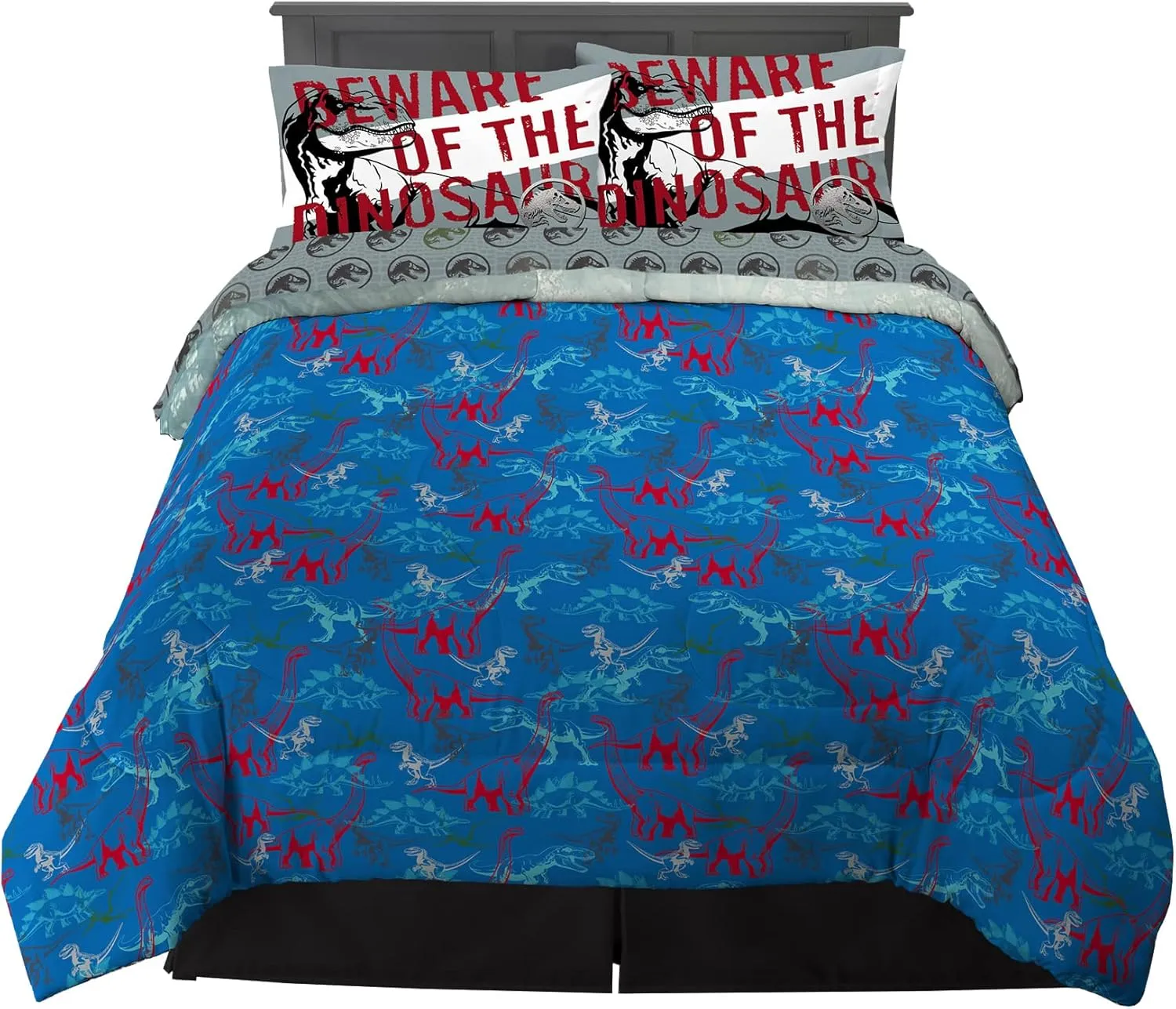 Franco Kids Bedding Super Soft Comforter and Sheet Set, 5 Piece Full Size, Jurassic World Dominion