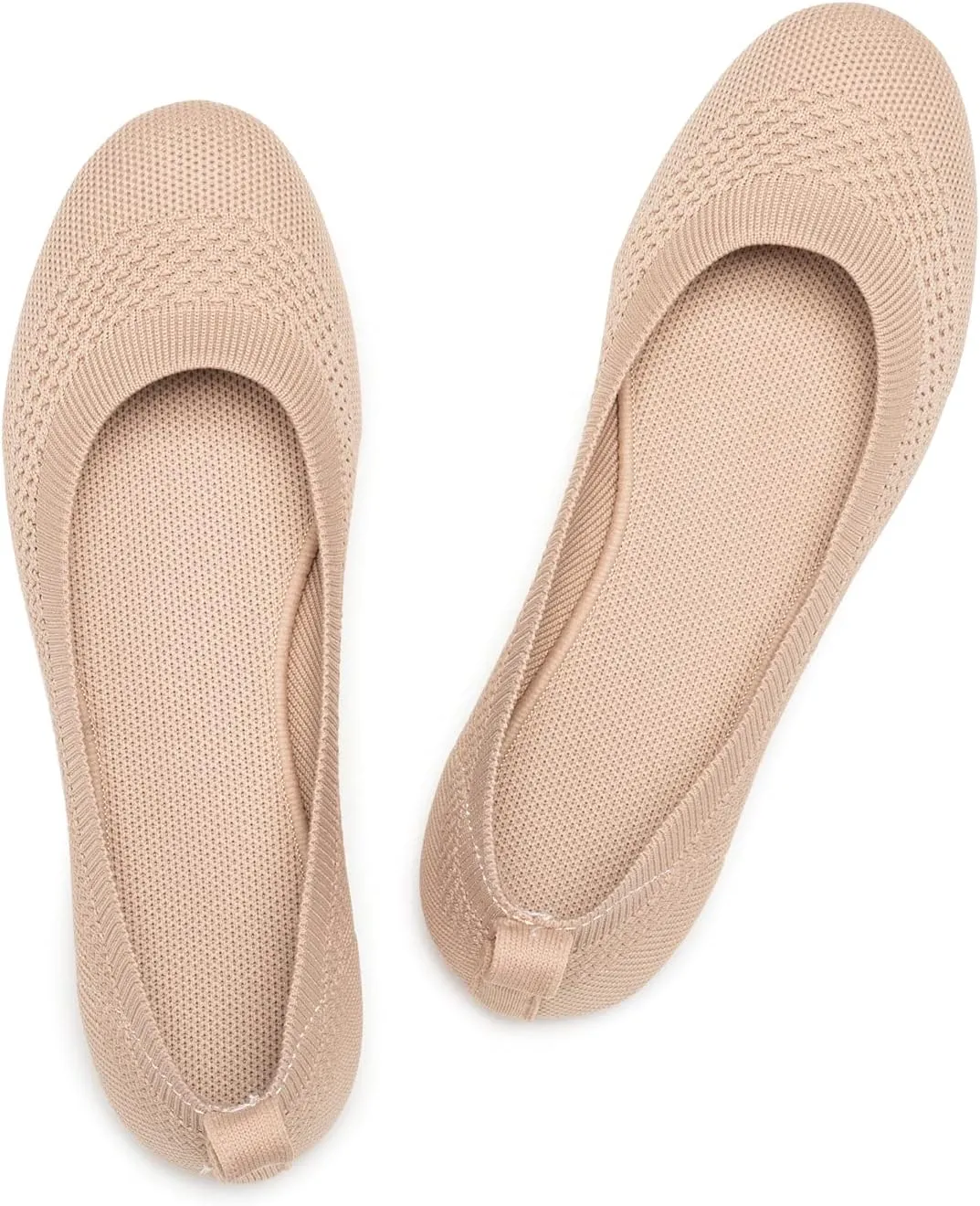 Frank Mully Women’s Ballet Flat Shoes Knit Dress Shoes Round Toe Slip On Ballerina Walking Flats Shoes for Woman Low Wedge Comfort Soft