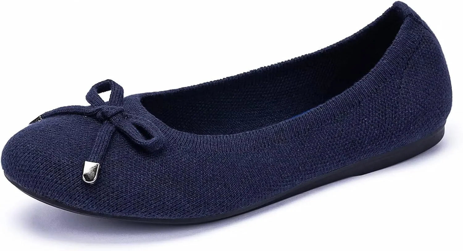 Frank Mully Women’s Ballet Flat Shoes Knit Dress Shoes Round Toe Slip On Ballerina Walking Flats Shoes for Woman Low Wedge Comfort Soft