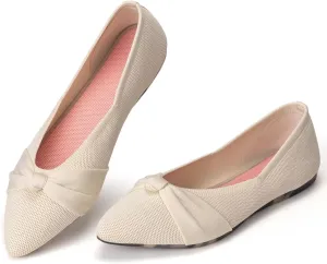 Frank Mully Womens Flat Shoes Classic Pointed Toe Flats Knitted Dress Shoes Soft Flats for Woman Comfortable Dressy