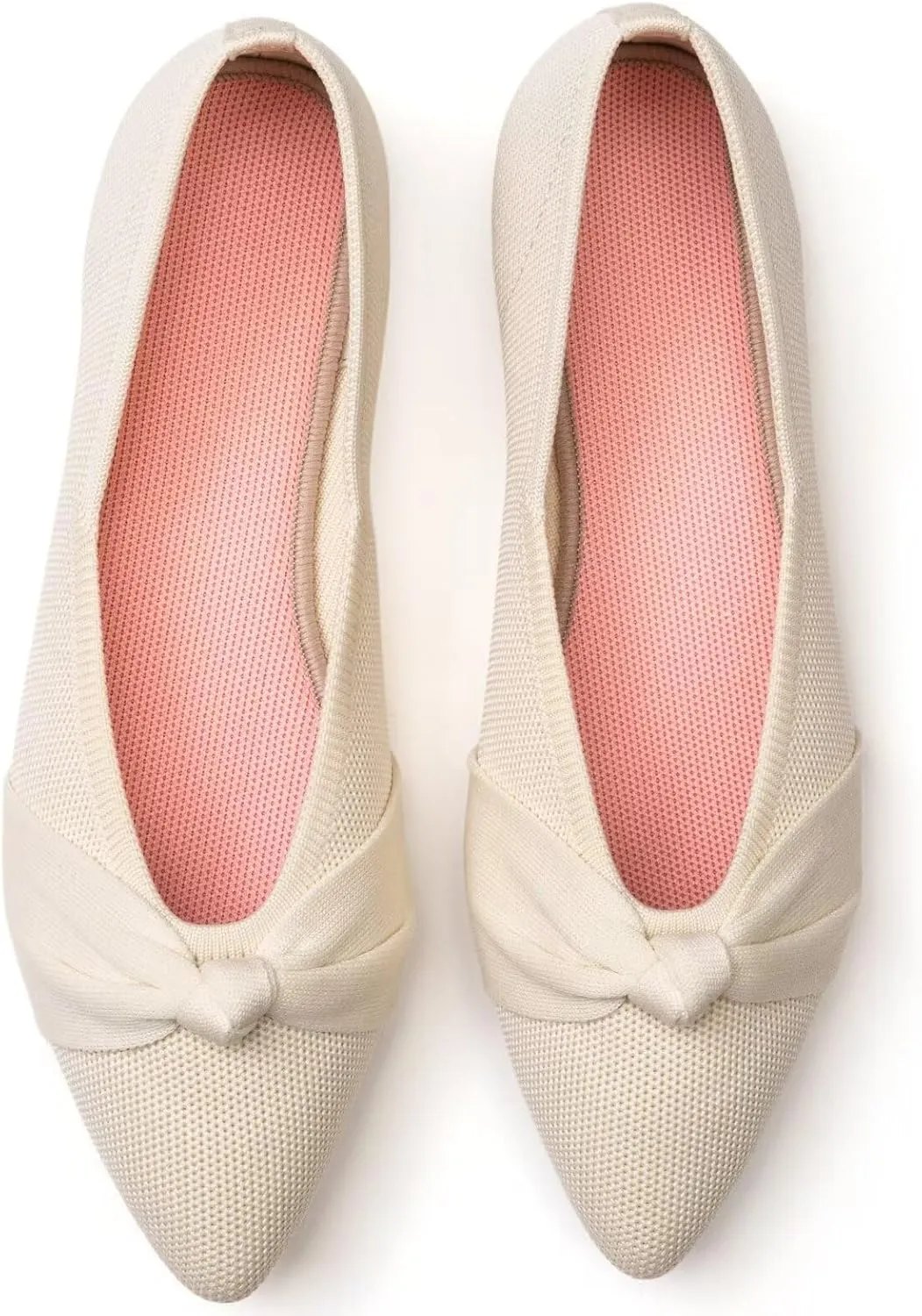 Frank Mully Womens Flat Shoes Classic Pointed Toe Flats Knitted Dress Shoes Soft Flats for Woman Comfortable Dressy