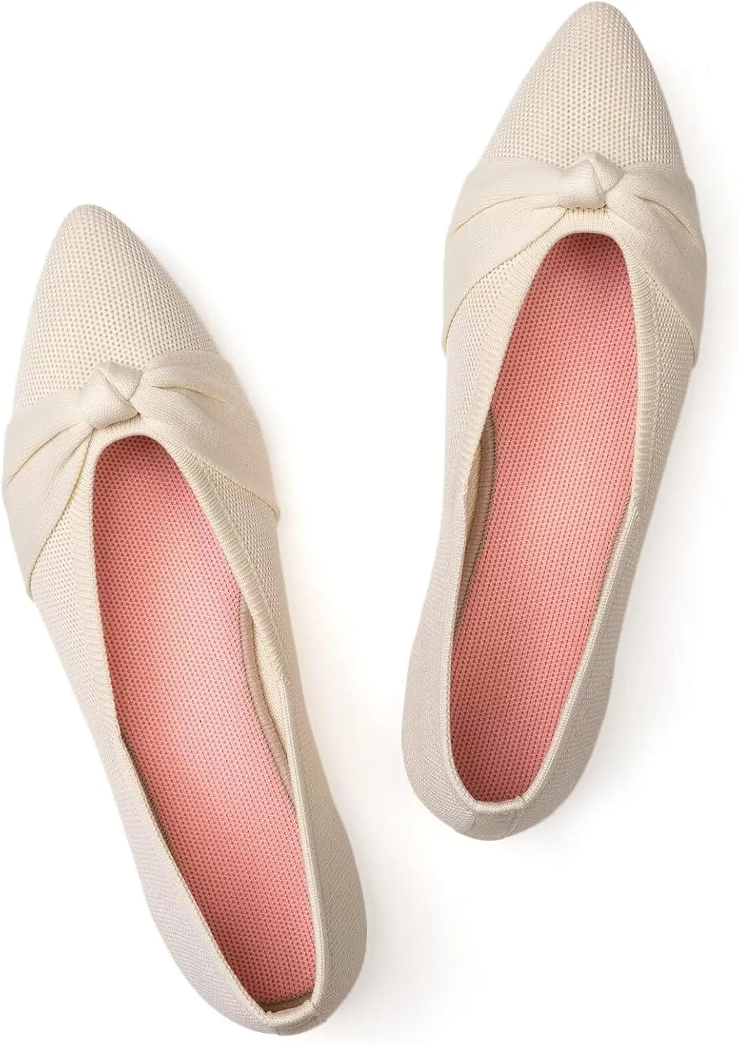 Frank Mully Womens Flat Shoes Classic Pointed Toe Flats Knitted Dress Shoes Soft Flats for Woman Comfortable Dressy