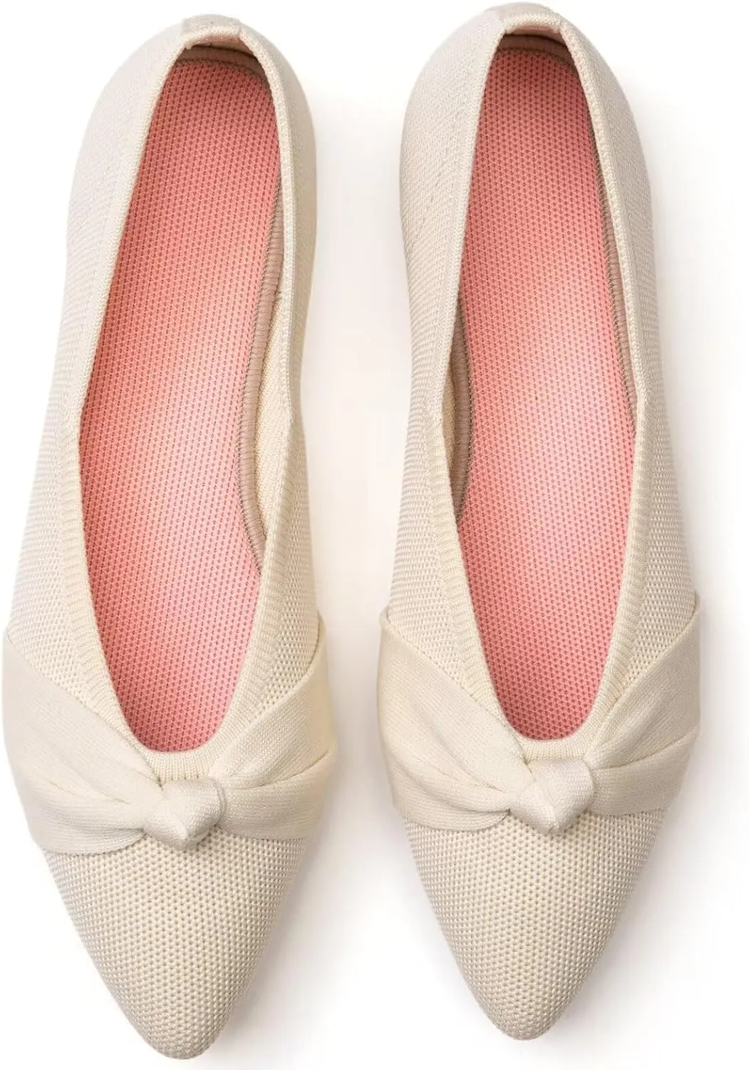 Frank Mully Womens Flat Shoes Classic Pointed Toe Flats Knitted Dress Shoes Soft Flats for Woman Comfortable Dressy