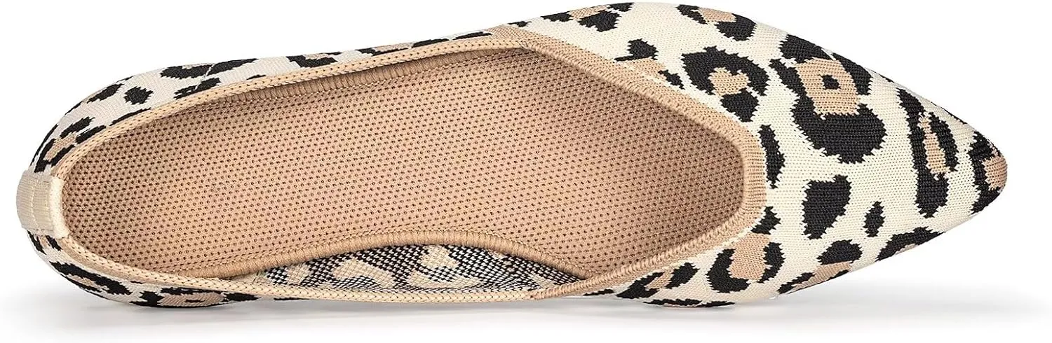 Frank Mully Womens Flat Shoes Classic Pointed Toe Flats Knitted Dress Shoes Soft Flats for Woman Comfortable Dressy