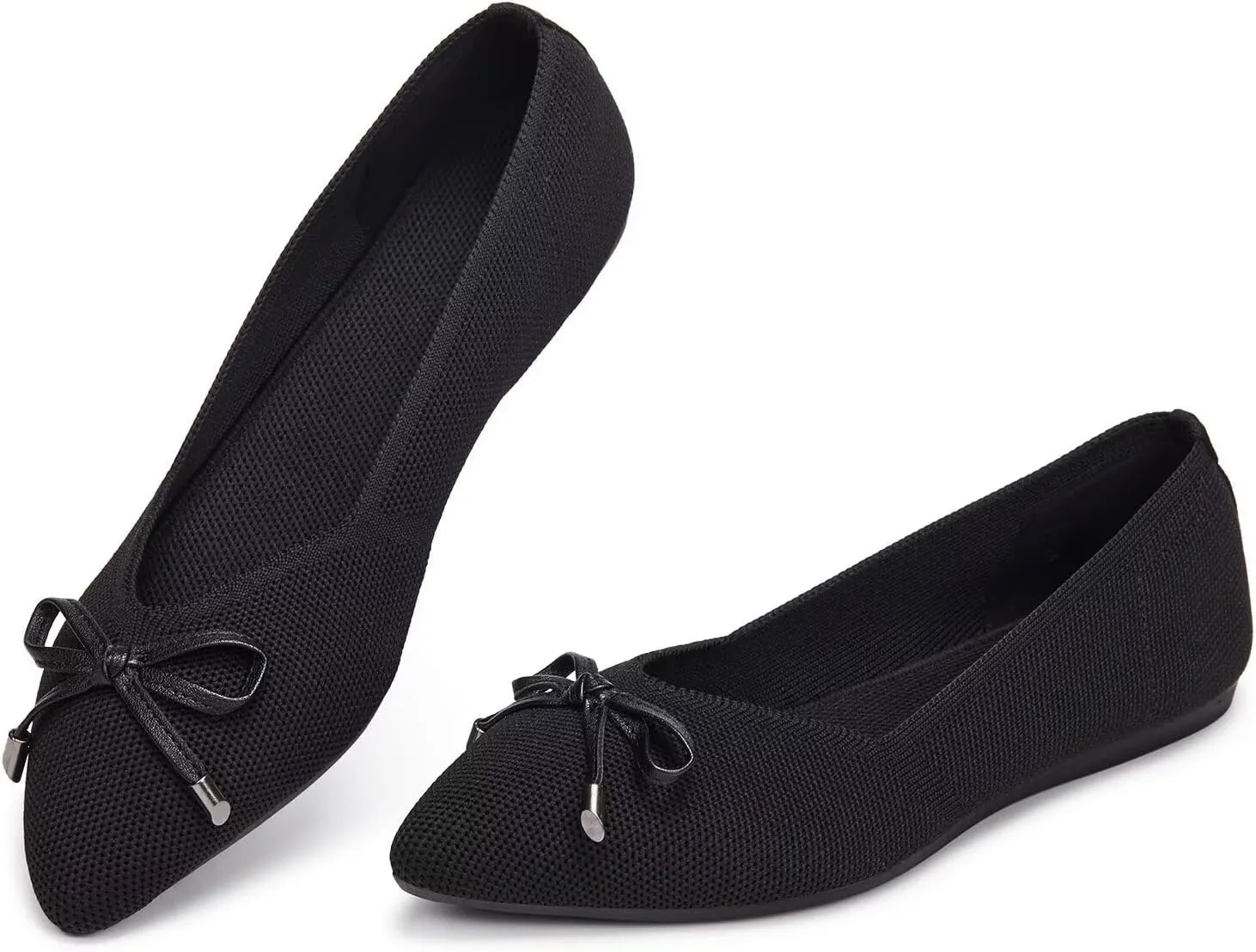 Frank Mully Womens Flat Shoes Classic Pointed Toe Flats Knitted Dress Shoes Soft Flats for Woman Comfortable Dressy