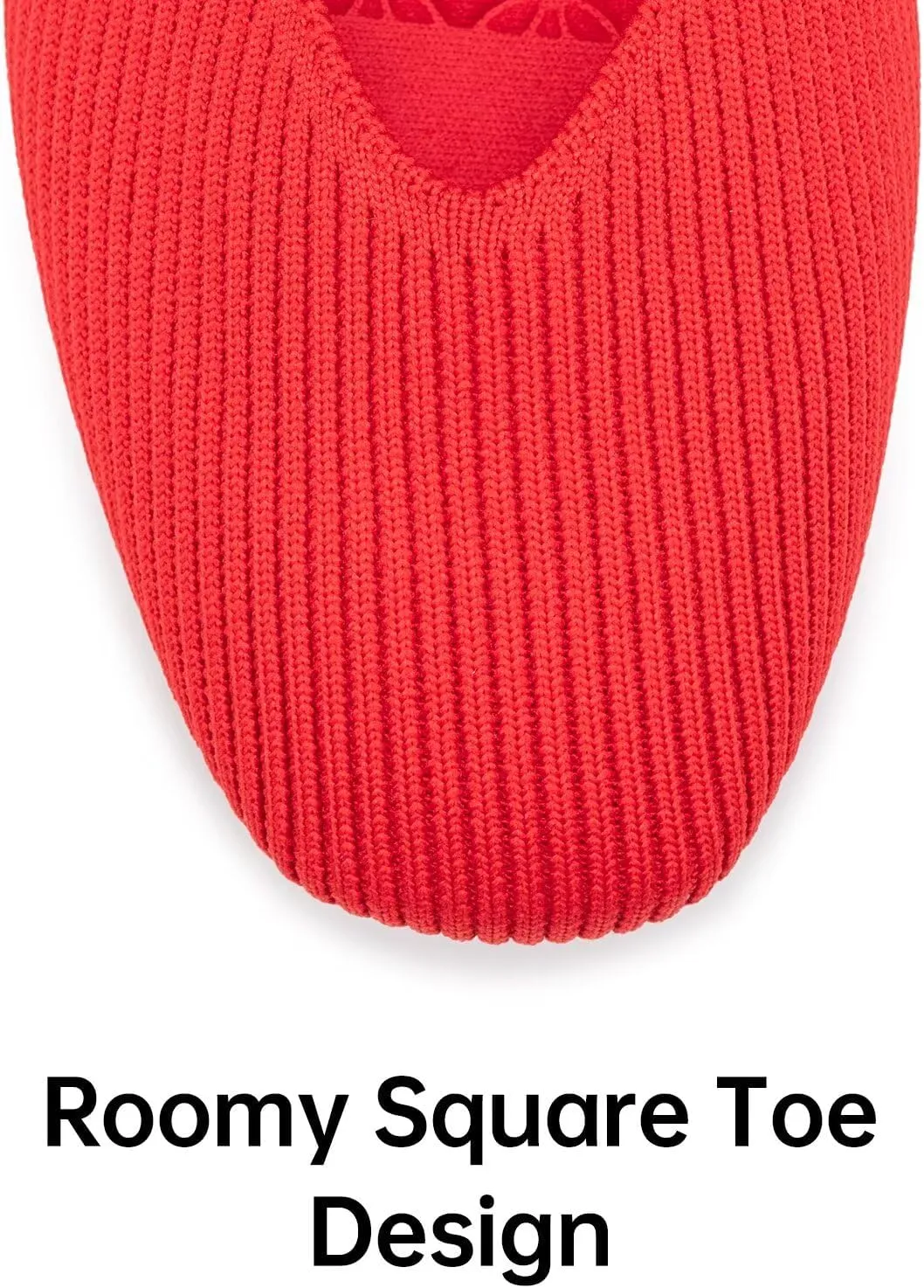 Frank Mully Womens Wide Flat Shoes Square Toe Shoes Knitted Work Flats Comfortable Women Shoes Comfortable Women Shoes