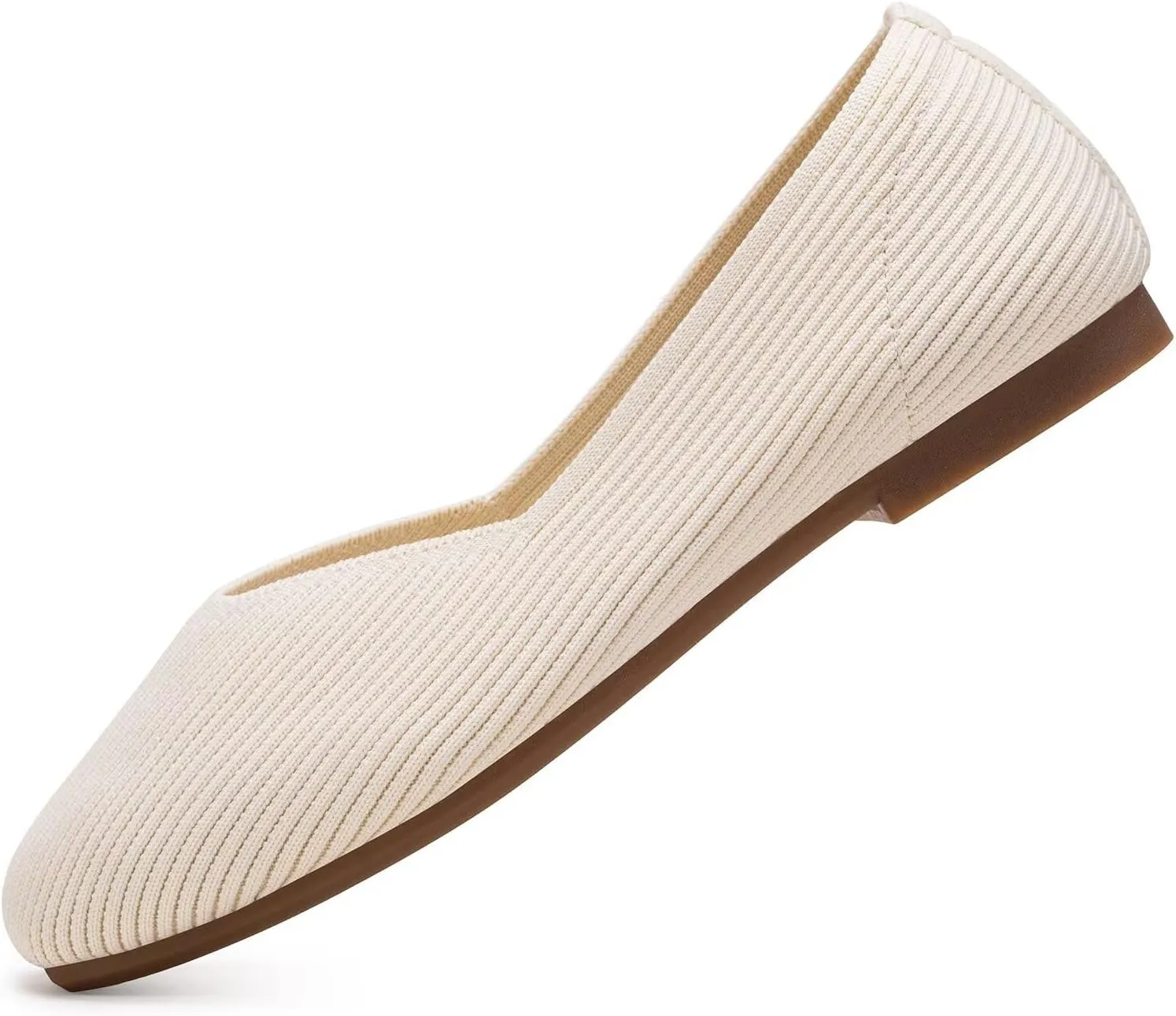 Frank Mully Womens Wide Flat Shoes Square Toe Shoes Knitted Work Flats Comfortable Women Shoes Comfortable Women Shoes