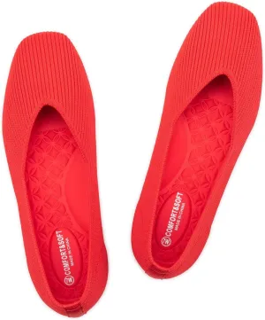 Frank Mully Womens Wide Flat Shoes Square Toe Shoes Knitted Work Flats Comfortable Women Shoes Comfortable Women Shoes