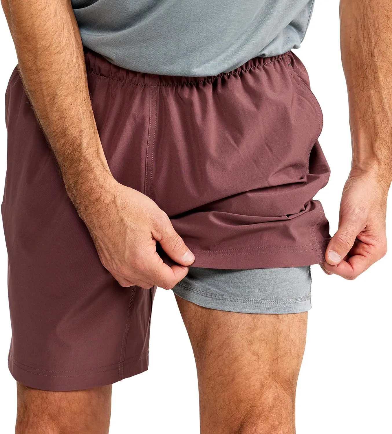 Free Fly Men's Lined Breeze Short 7" Inseam - Quick-Dry Moisture-Wicking Shorts with Boxer Brief Liner Sun Protection UPF 50 