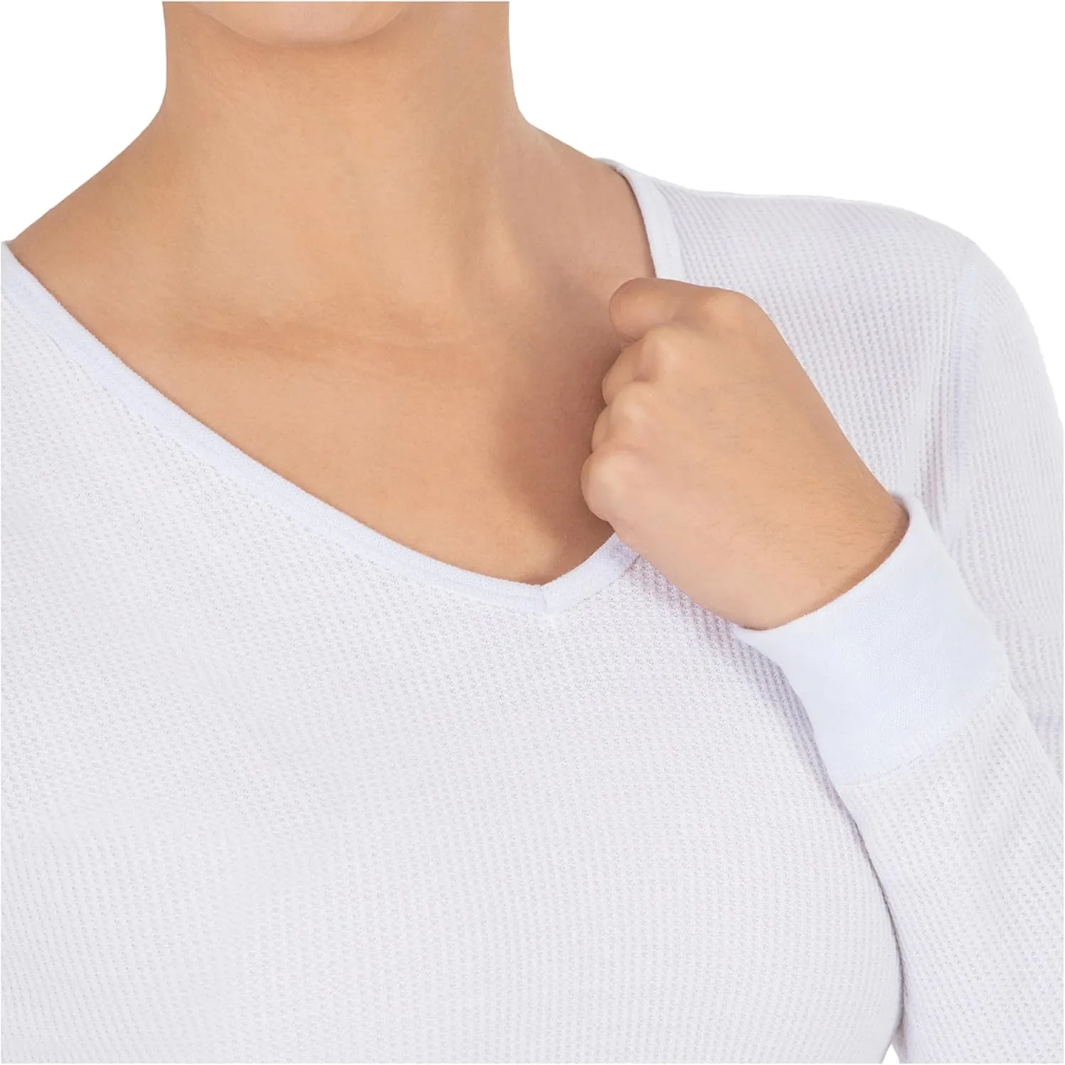Fruit of the Loom Women's Micro Waffle Thermal V-Neck