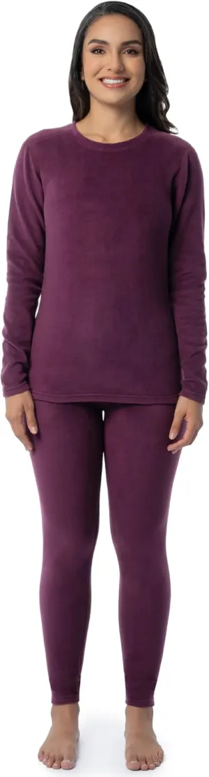 Fruit of the Loom Women's Stretch Fleece Lined Thermal Long Johns Underwear Set