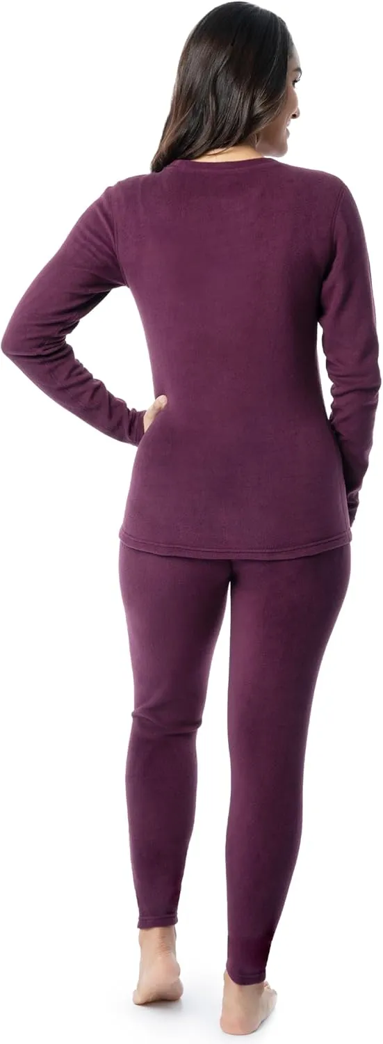 Fruit of the Loom Women's Stretch Fleece Lined Thermal Long Johns Underwear Set