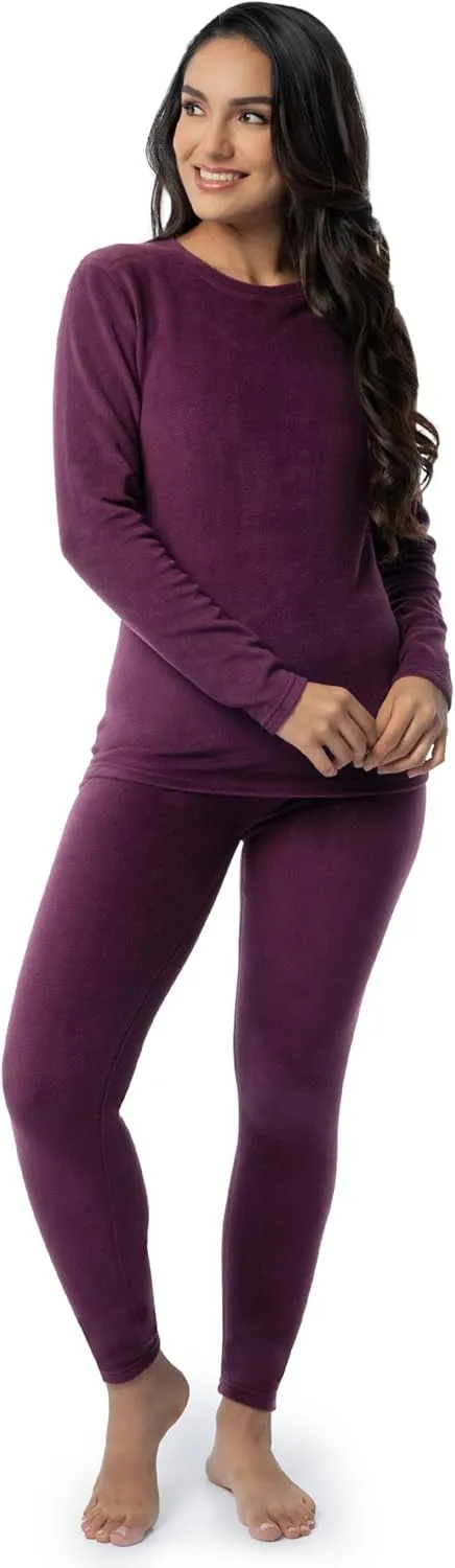 Fruit of the Loom Women's Stretch Fleece Lined Thermal Long Johns Underwear Set