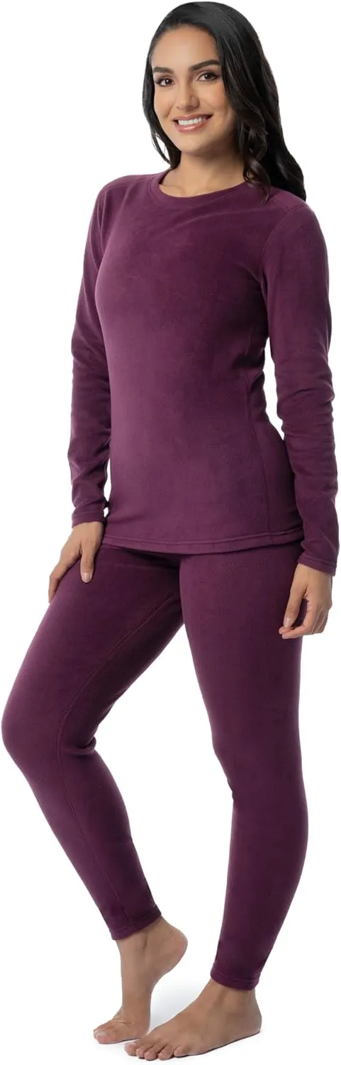 Fruit of the Loom Women's Stretch Fleece Lined Thermal Long Johns Underwear Set