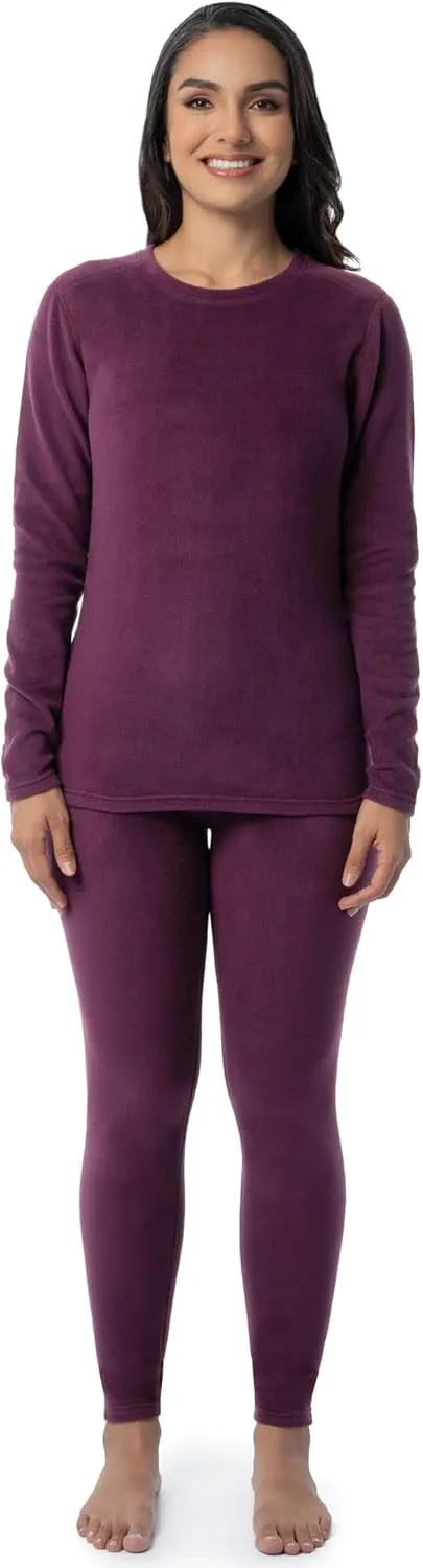 Fruit of the Loom Women's Stretch Fleece Lined Thermal Long Johns Underwear Set