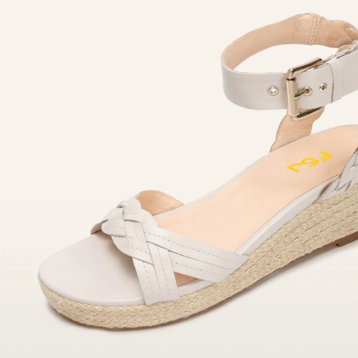 FSJ Women Low Wedges Platform Sandals Braided Open Toe Summer Espadrille Casual Woven Heel Ankle Strap Vacation Outfit Shoes Size 4-16 US