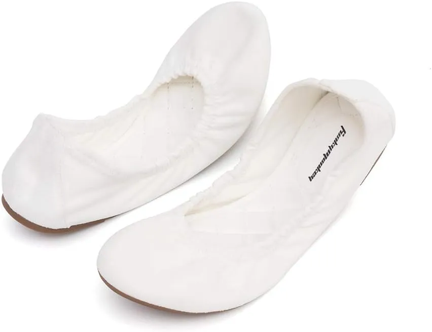 FUNKYMONKEY Women's Ballet Flats Soft Round Toe Comfortable Shoes
