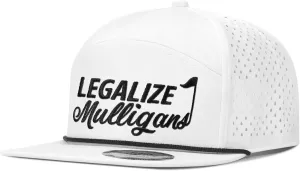 Funny Golf Hat for Men - Flat Bill Snapback Rope Hat, Black/White