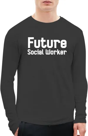 Future Social Worker - A Soft & Comfortable Men's Long Sleeve T-Shirt CP05 Black