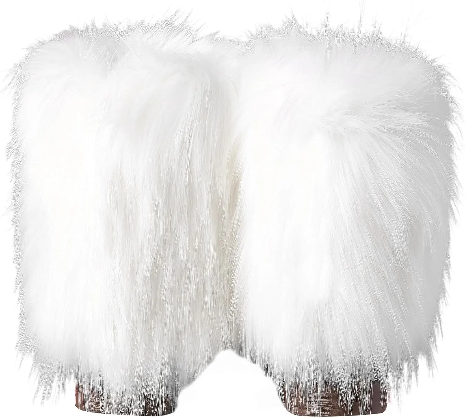 Fuzzy Fluffy Boots for Women Classic Warm Suede Slip On Mid-calf Snow Boot Comfortable Natural Fur Winter Flat Shoes Girl Outdoor Indoor