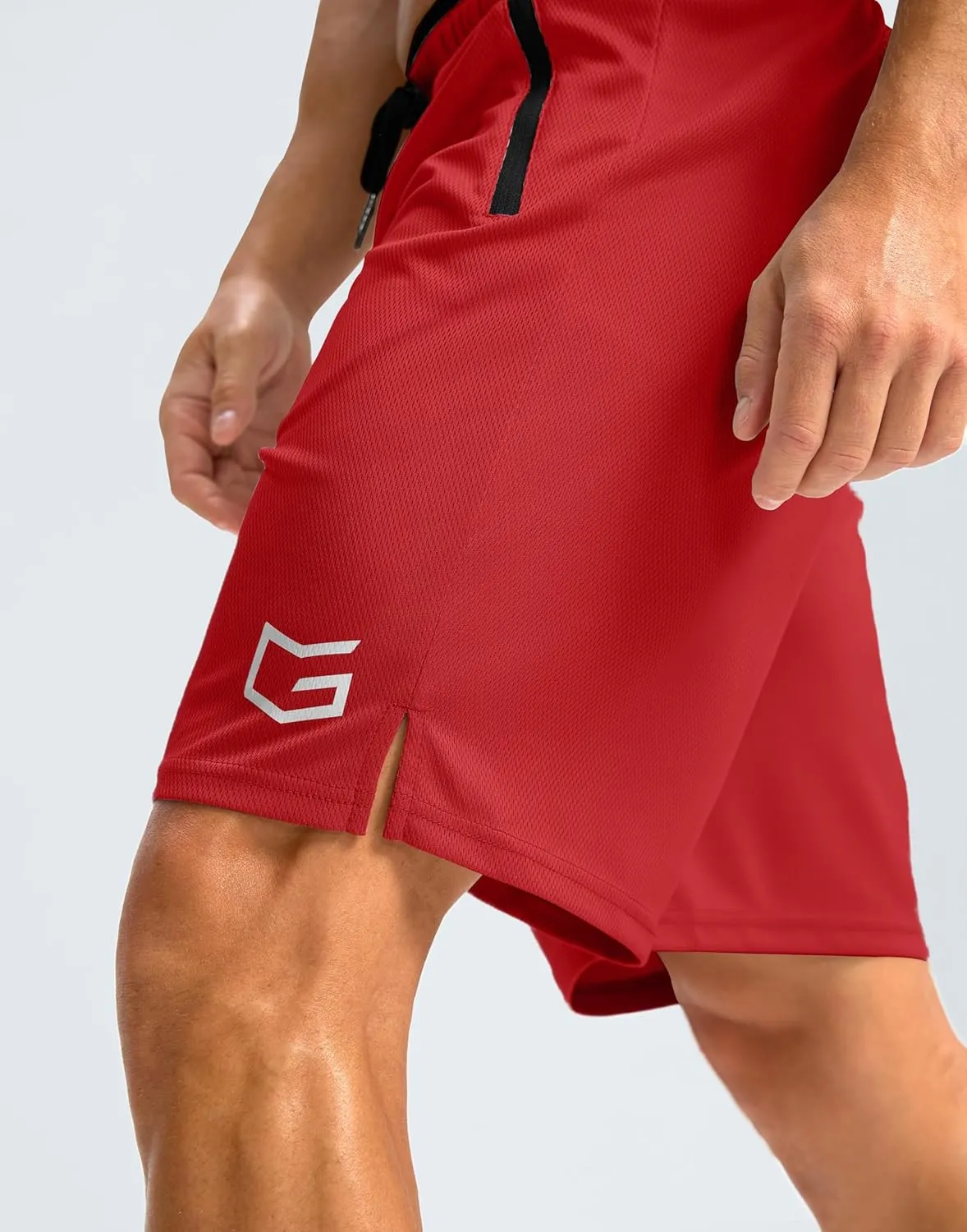 G Gradual Men's Gym Shorts wtih Zipper Pocket 9" Athletic Basketball Mesh Shorts for Men Workout Quick Dry Lightiweight