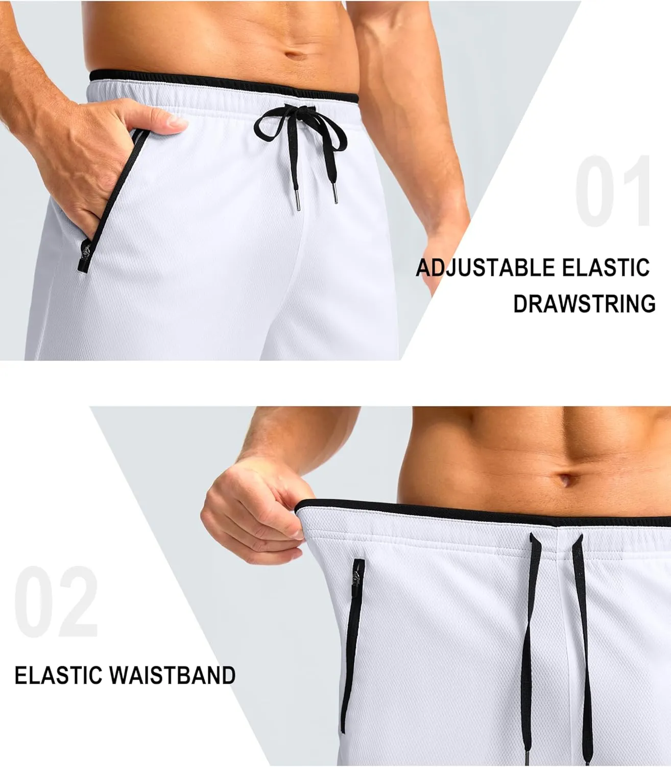 G Gradual Men's Gym Shorts wtih Zipper Pocket 9" Athletic Basketball Mesh Shorts for Men Workout Quick Dry Lightiweight