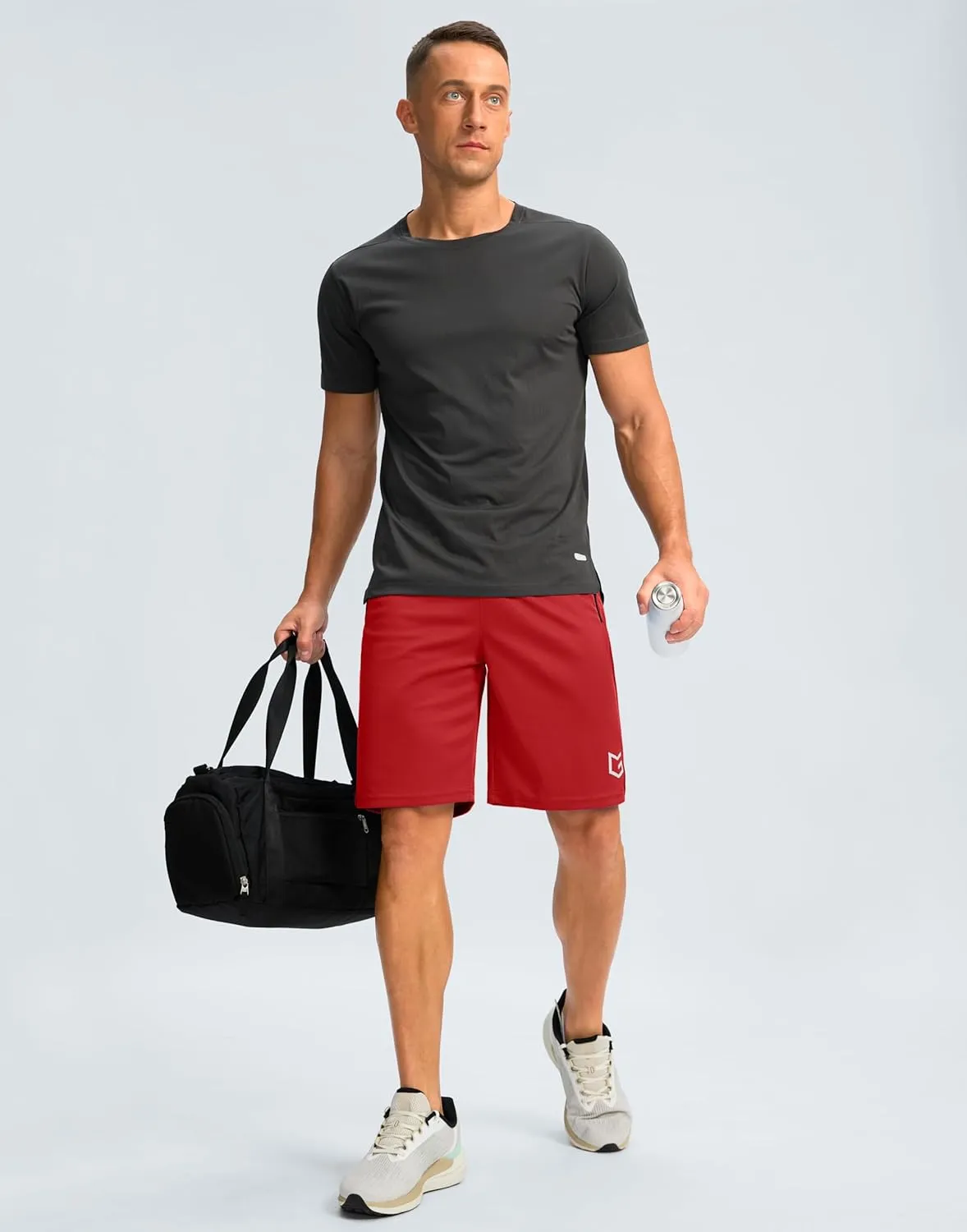 G Gradual Men's Gym Shorts wtih Zipper Pocket 9" Athletic Basketball Mesh Shorts for Men Workout Quick Dry Lightiweight