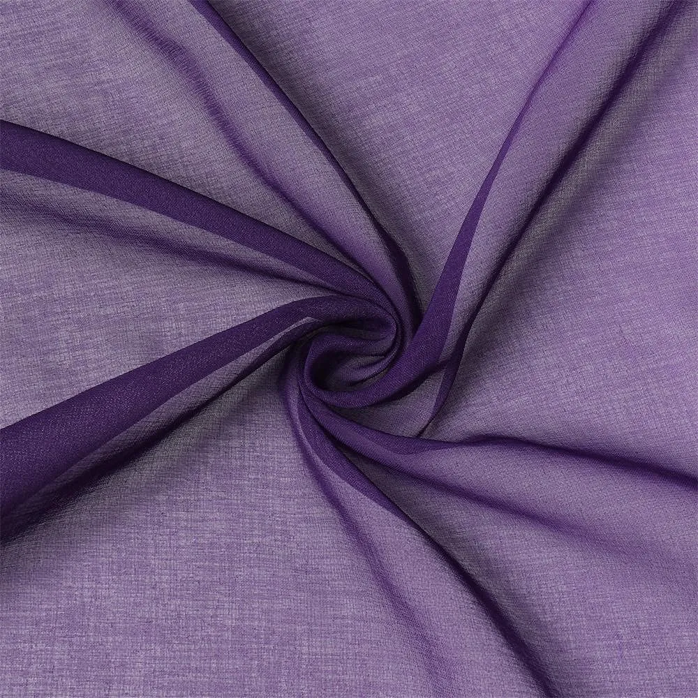 G2000 Sheer Purple and White Ombre Curtains - 63 Inch Length, Light Filtering, Grommet Curtains for Bedroom & Living Room - 2 Panel Set