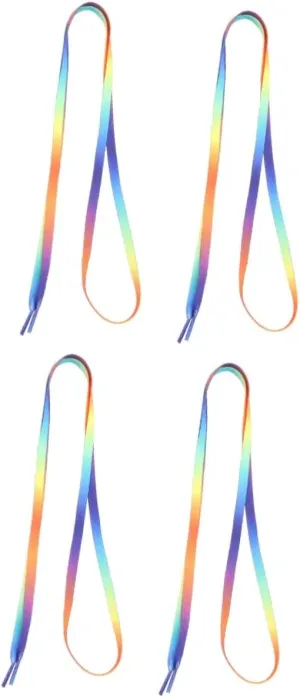 GALPADA 2 Pairs Shoe Laces Flat Canvas Gradient Pattern Elastic Comfortable for Athletes Runners Casual Wear