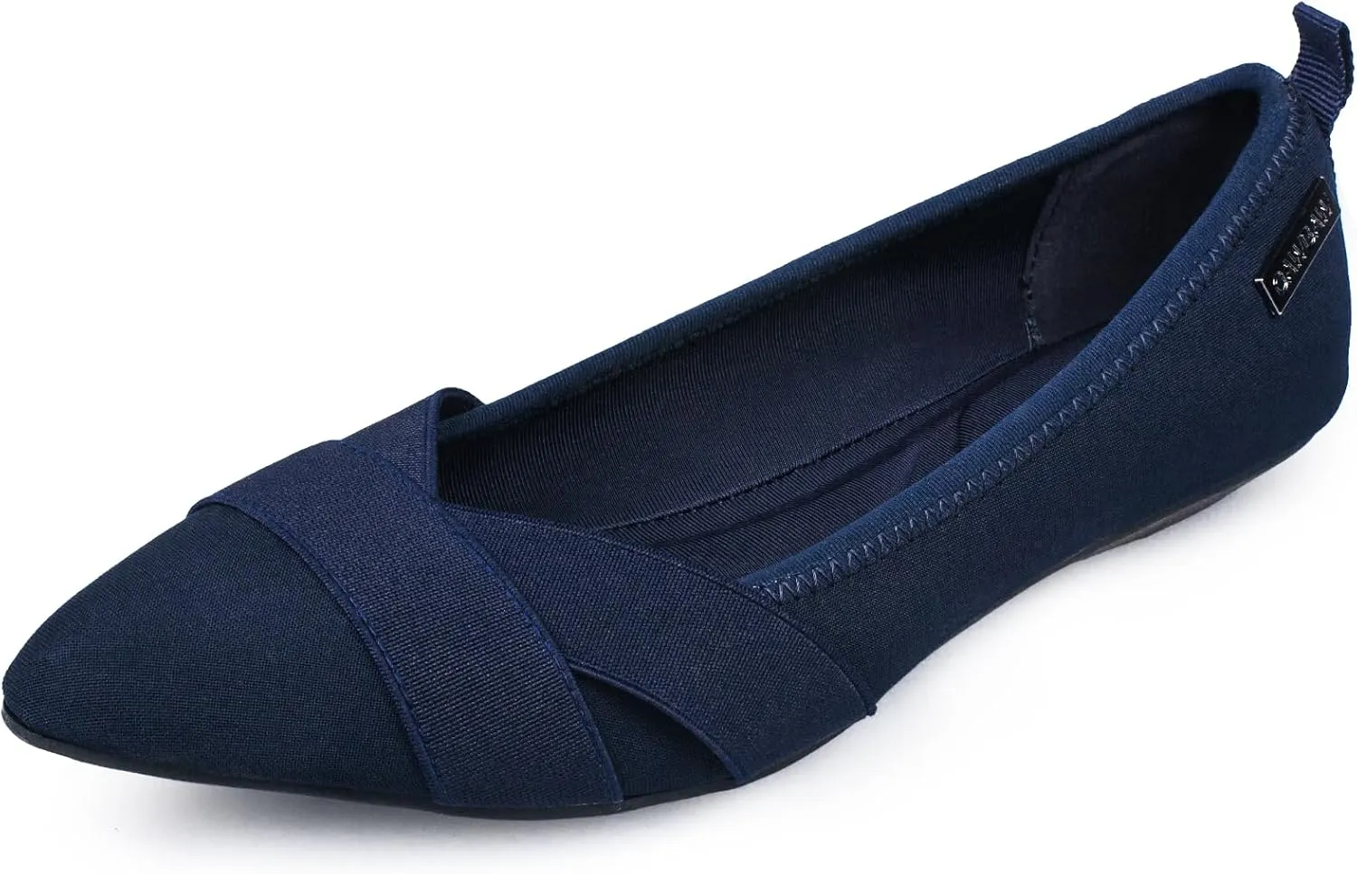 GAWBAW Women's Pointed Toe Flats with Glitter Comfortable Working Flats Low Wedge Casual Dressy Flat Shoes for Women