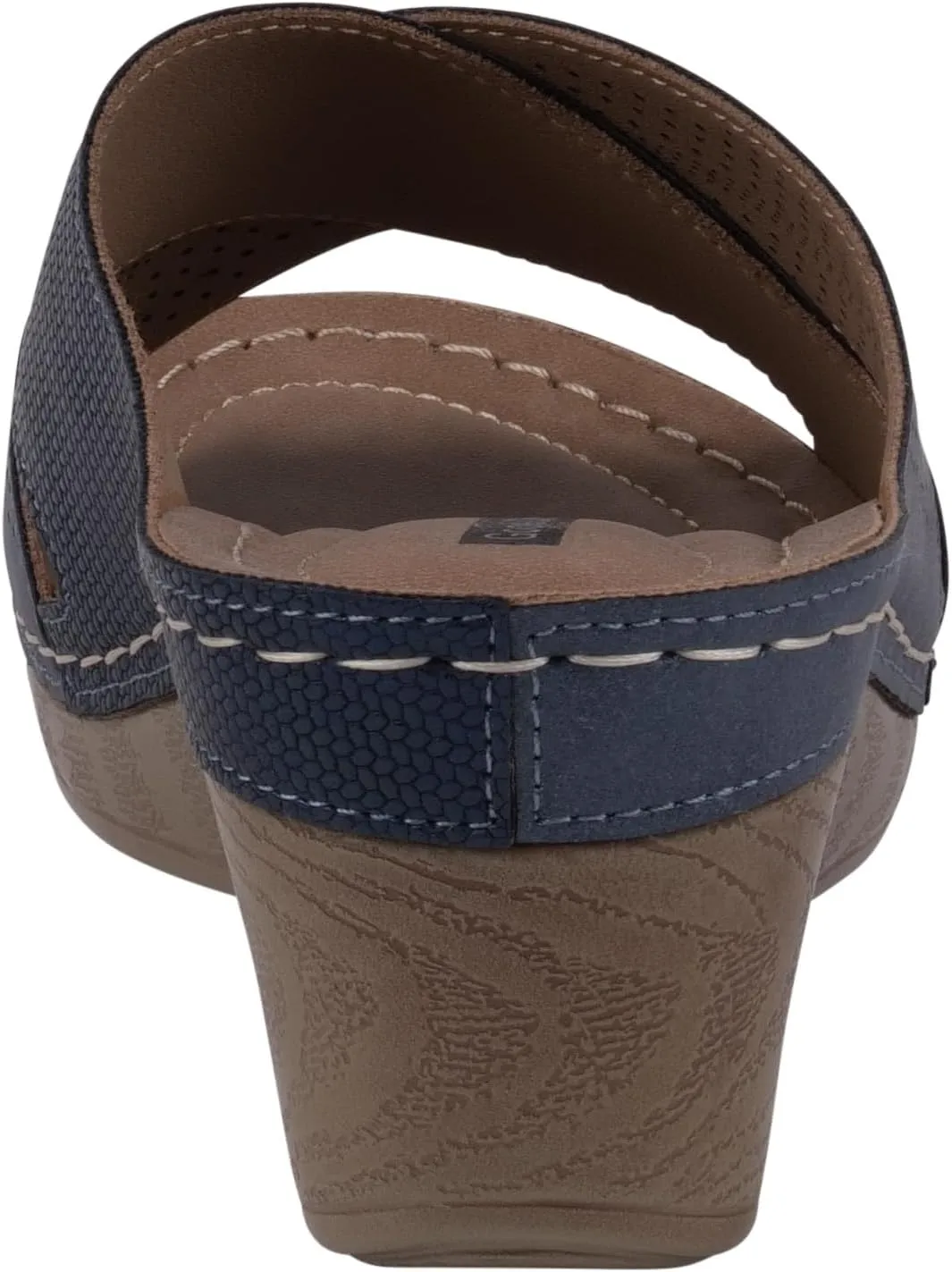 G.C. Shoes Comfortable Slide on cross strap platform wedge