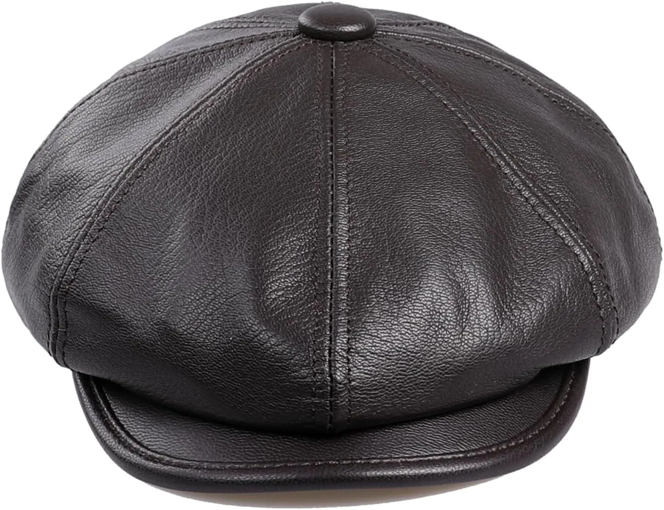 Genuine Leather Newsboy Caps for Men, Real Suede Irish Cabbie Driving Ivy Flat Hat
