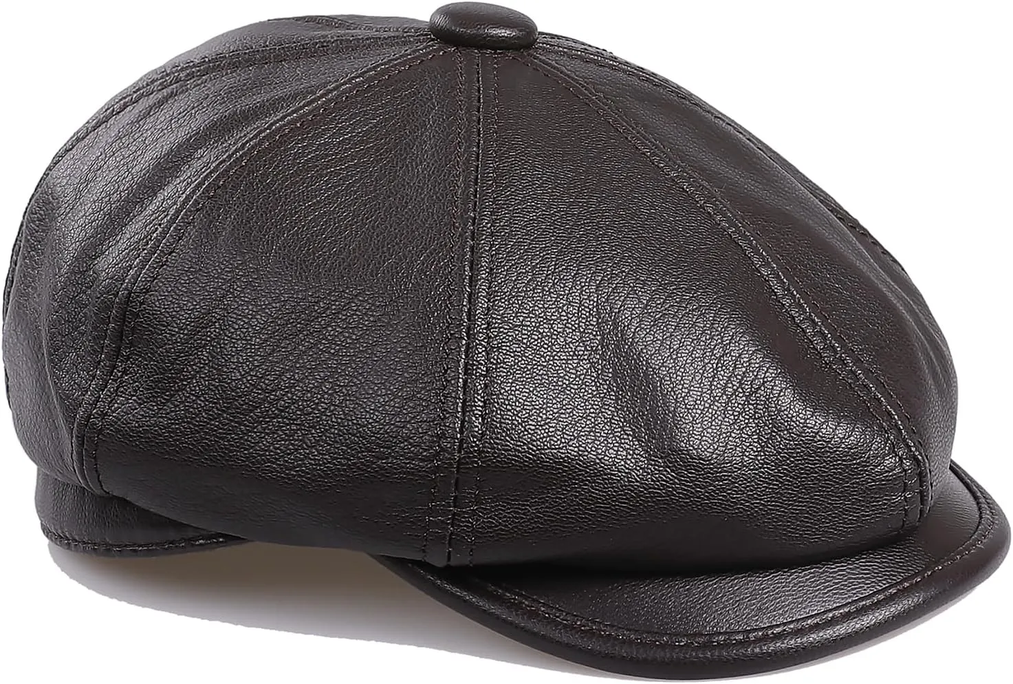 Genuine Leather Newsboy Caps for Men, Real Suede Irish Cabbie Driving Ivy Flat Hat