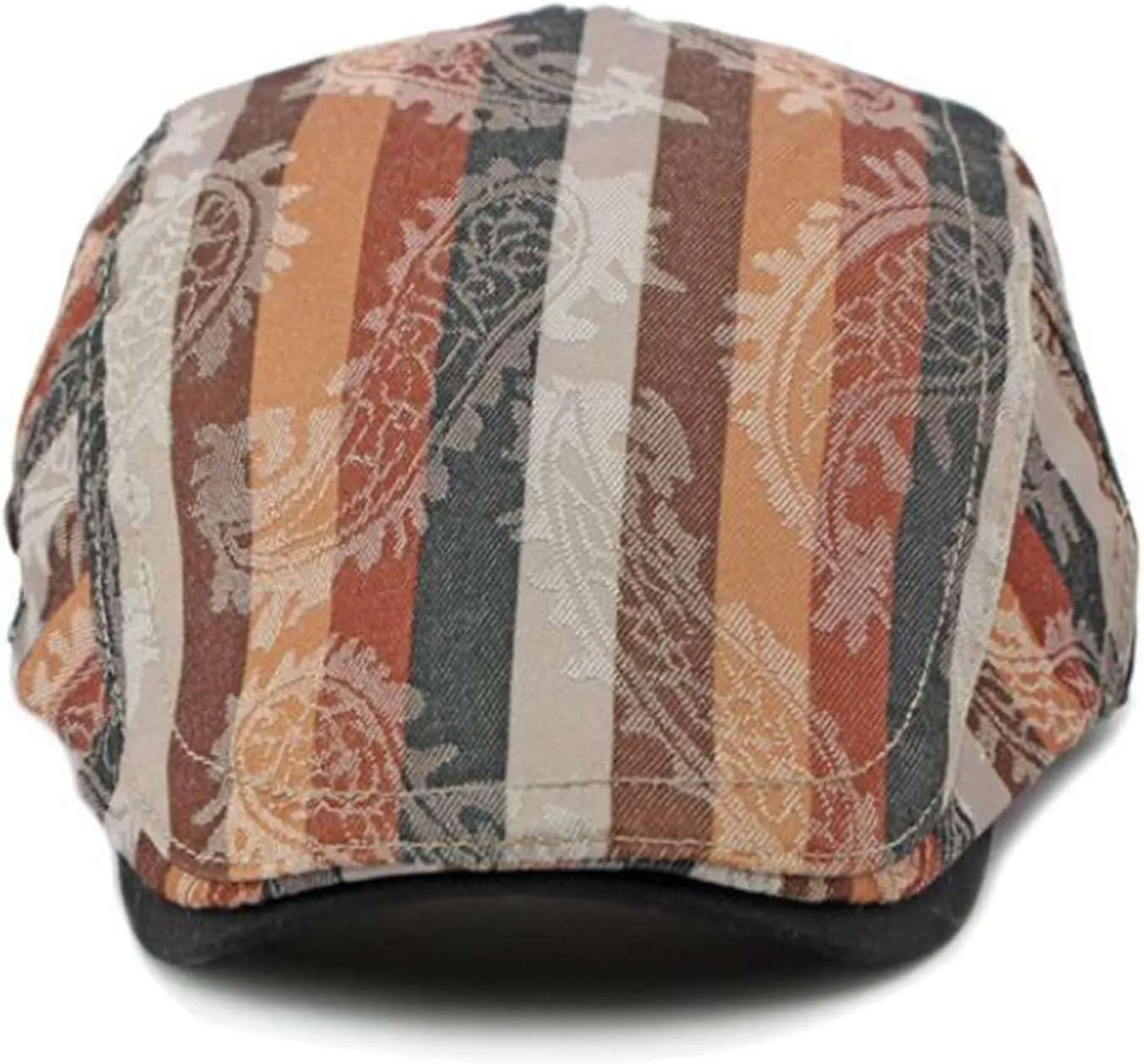GIBZ Striped Flat Hat Newsboy Cap Retro Driving Hats Adjustable Ivy Caps for Men Women